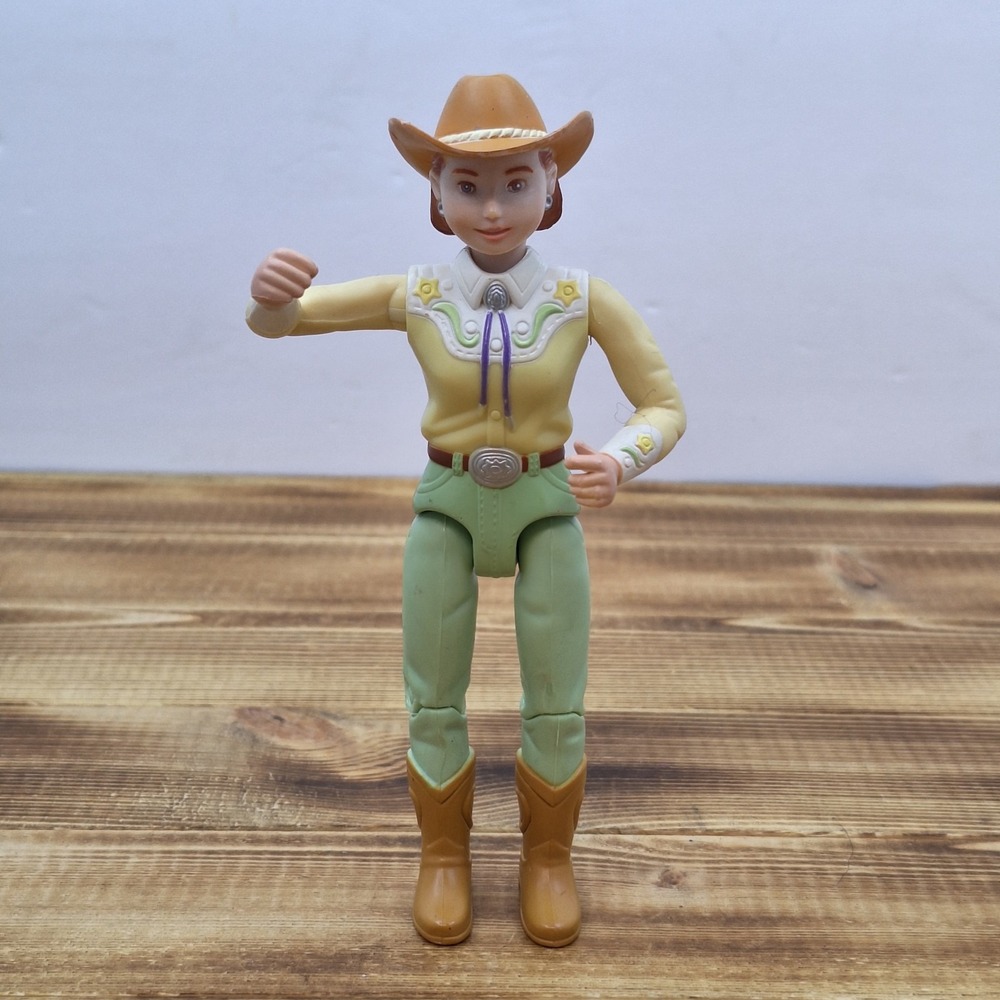 Vtg FISHER PRICE Loving Family Dollhouse Western Horse Rider Woman Cowgirl‎ 6"